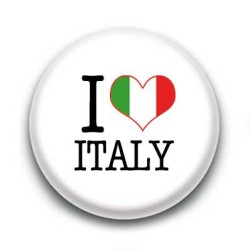 Badge I Love Italy Sur Fond Blanc