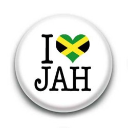 Badge I Love JAH Sur Fond Blanc