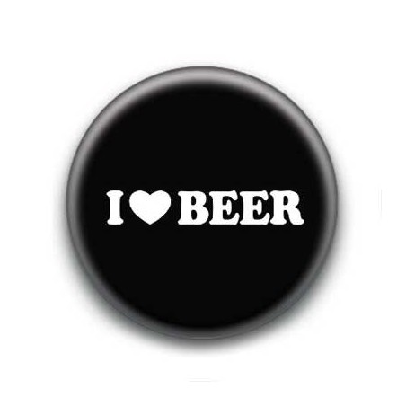 Badge I Love Beer Fond Noir