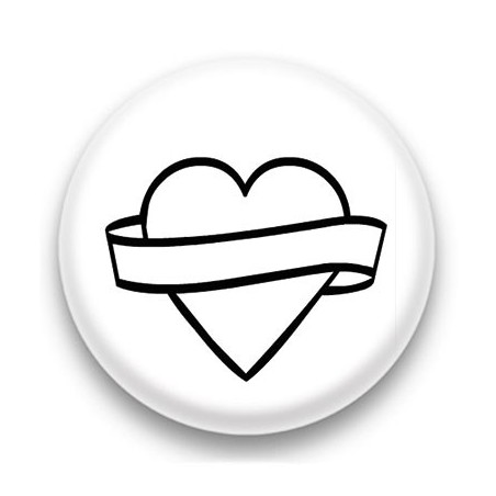 Badge Coeur Tatoo Blanc