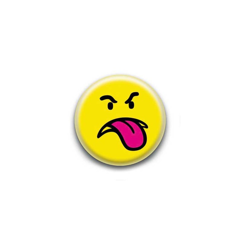 Badge Smiley Mechant Jaune Badge Smiley Mechant Jaune