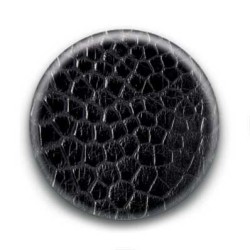 Badge Cuir Crocodile Noir