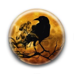 Badge Corbeau Fumée
