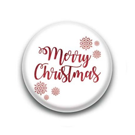 Badge : Merry Christmas, glitter