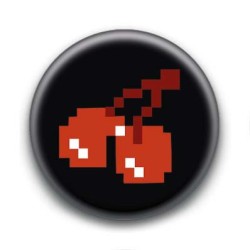 Badge Cerises Pacman 8 Bit