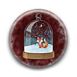 Badge : Boule de Noël, renard