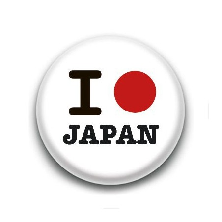 Badge : I love Japan, drapeau