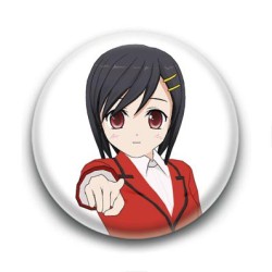 Badge : Manga fille pointant du doigt