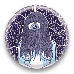 Badge Cyclope Girl Bleu - by Arnopeople