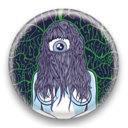 Badge Cyclope Girl Vert - by Arnopeople