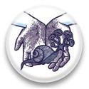 Badge Escargot Bleu - by Arnopeople