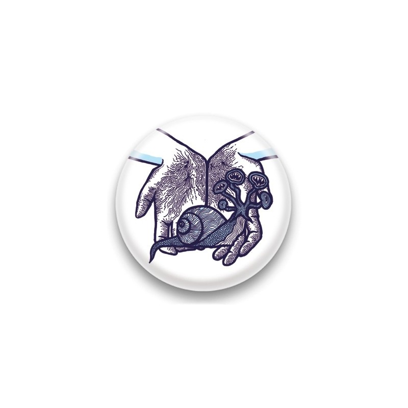 Badge Escargot Bleu - by Arnopeople