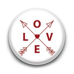 Badge : LOVE blanc