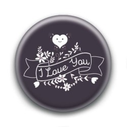 Badge I Love You Fleurs