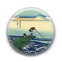 Badge : Pêcheurs, estampe japonaise