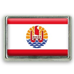Pins rectangle : Drapeau Polynésie
