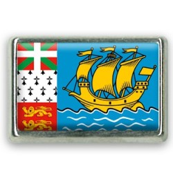 Pins rectangle : Drapeau Saint Pierre et Miquelon