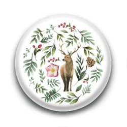 Badge : Cerf et forêt