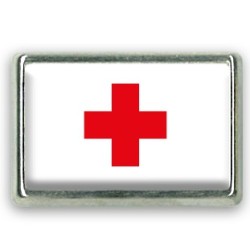 Pins rectangle : Drapeau croix rouge