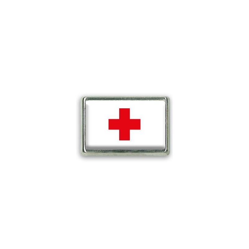 Pins rectangle : Drapeau croix rouge