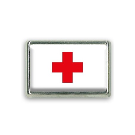 Pins rectangle : Drapeau croix rouge