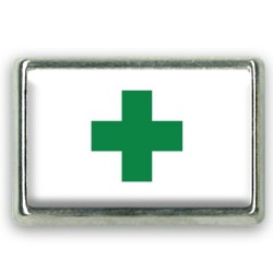 Pins rectangle : Drapeau croix verte