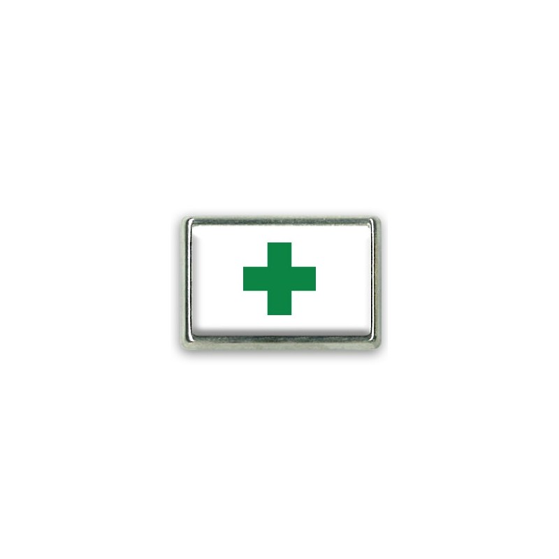 Pins rectangle : Drapeau croix verte