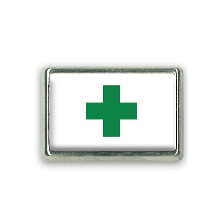 Pins rectangle : Drapeau croix verte
