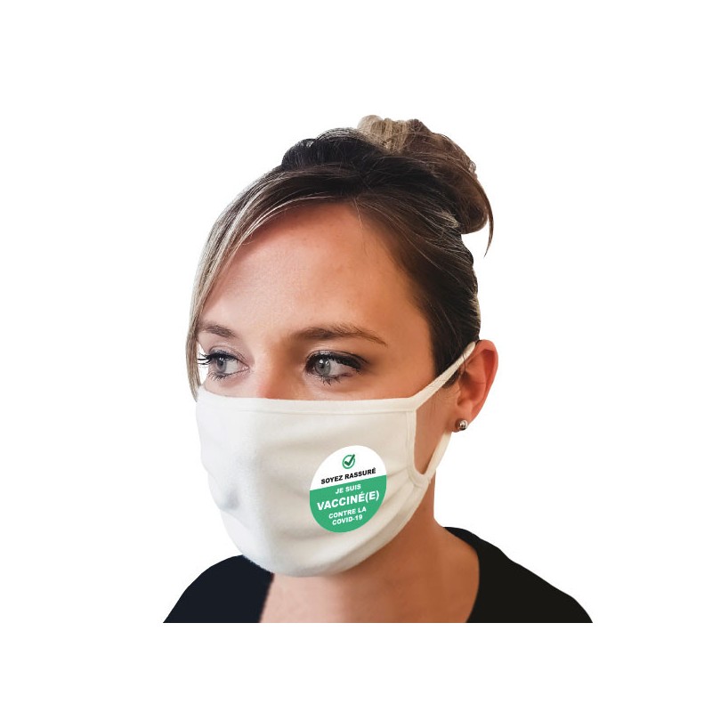 Masque : Soyez rassuré, je suis vacciné(e) contre la covid-19