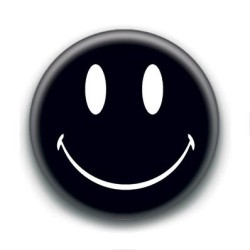 Badge : Smiley noir