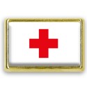 Pins rectangle : Drapeau croix rouge