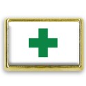 Pins rectangle : Drapeau croix verte