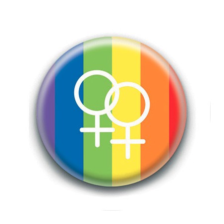 Badge : Drapeau LGBTQIA+, symbole femme