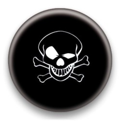 Badge Tête De Mort Fond Noir