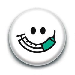 Badge : Vaccin, smiley