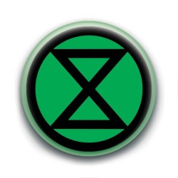 Badge : Extinction Rebellion XR, vert