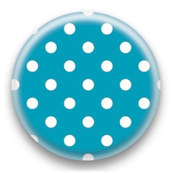 Badge Turquoise et Pois Blancs