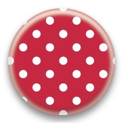 Badge Pois Blancs Sur Fond Rouge Fonce