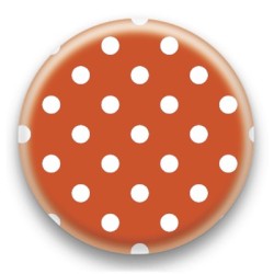 Badge Orange et Pois Blancs