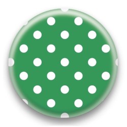 Badge Vert fonce et Pois Blancs
