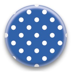 Badge Bleu et Pois Blancs