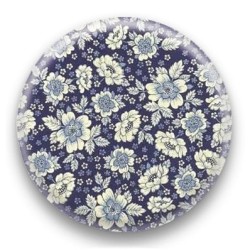 Badge fleurs bleus