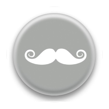 Badge Moustache sur fond gris