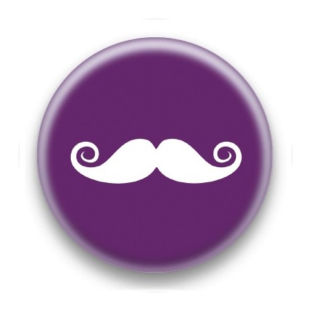Badge Moustache fond violet
