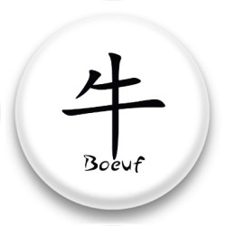 Badge signe chinois Boeuf 