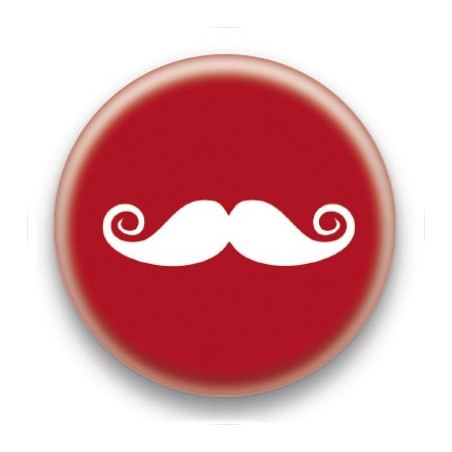 Badge Moustache fond rouge