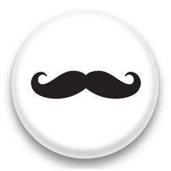 Badge Longue moustache grise