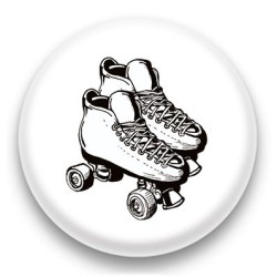 Badge Roller blanc