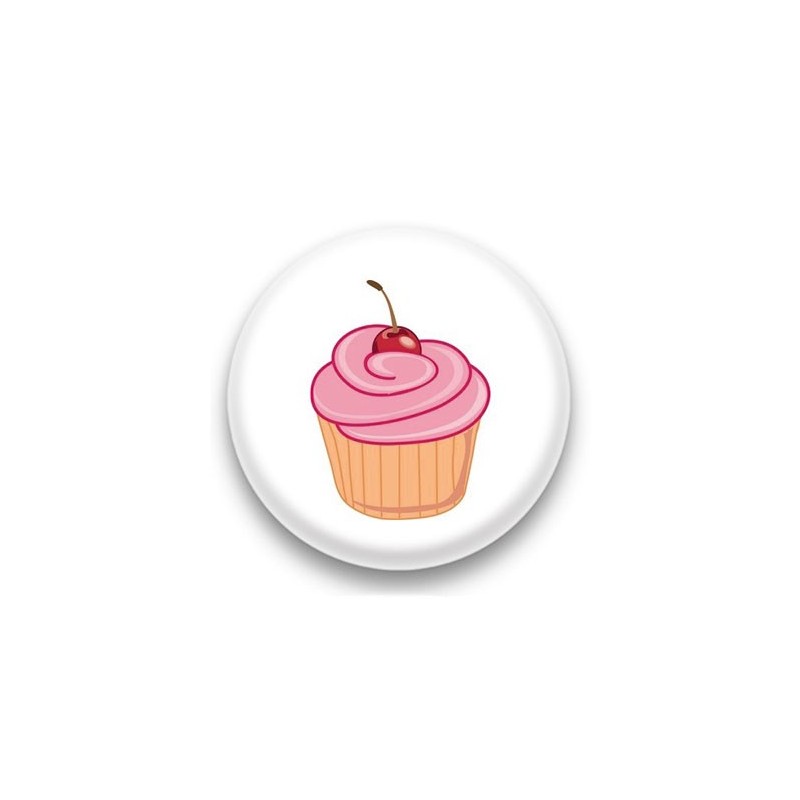 Badge Cupcake cerise