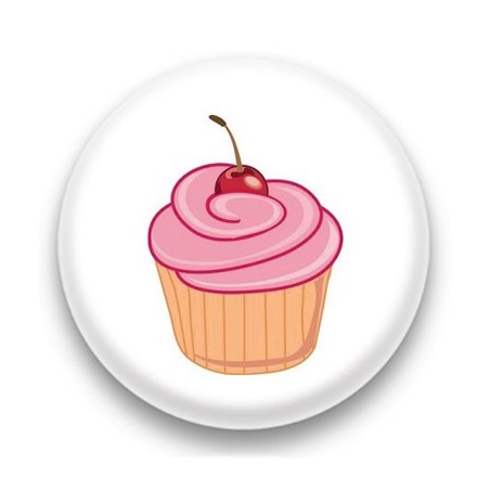 Badge Cupcake cerise